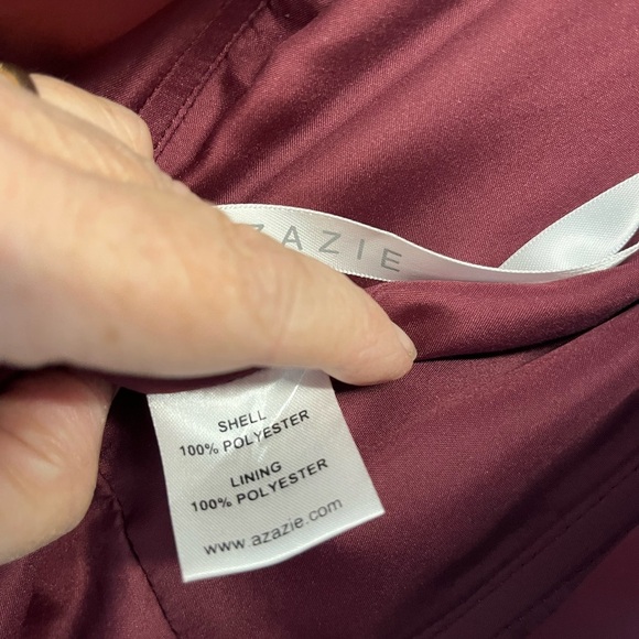 Azazie Grace Cabernet A-Line Pleated Chiffon Dress Tank Style Pleats Size A0 - Picture 14 of 15